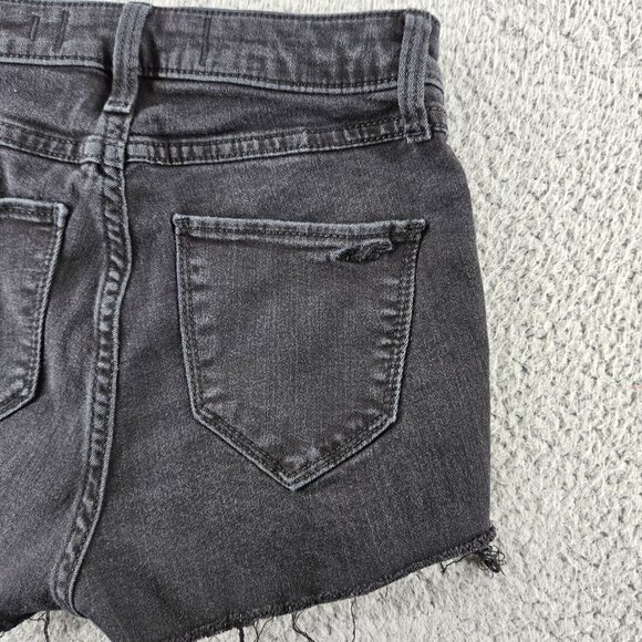 Hollister Shorts Womens 24 Black Curvy High-Rise Jean Distressed Raw Hem‎ Denim - Picture 16 of 16